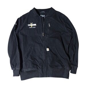 Carhartt Rugged Canvas Bomber Jacket Relaxed Fit Womens 1X Full Zip Black